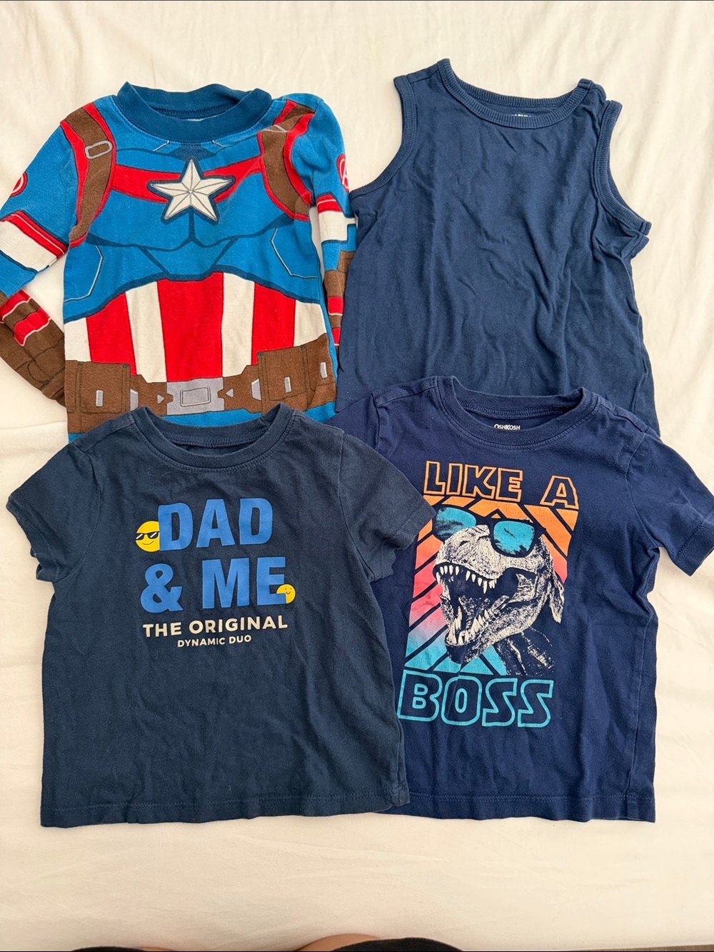 Assorted Boys Navy & Blue Graphic Tops - 4-Pack